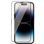Извит стъклен протектор Full Glue за iPhone 14 Pro с черна рамка