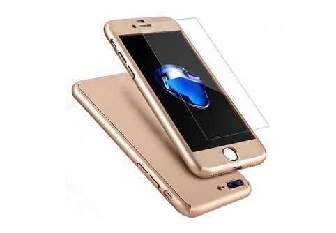360-градусов калъф за iPhone 7 Plus Gold 