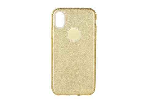 Блестящ силиконов гръб Forcell Shining за iPhone X Златист