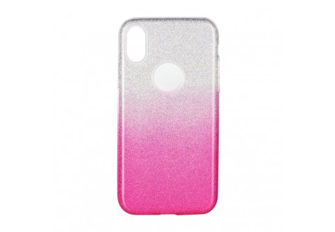 Блестящ силиконов гръб Forcell Shining за iPhone X Сребрист - Розов 