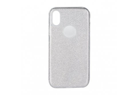 Блестящ силиконов гръб Forcell Shining за iPhone X Сребрист