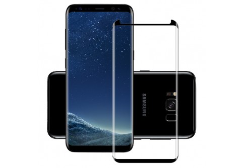 Извит стъклен протектор Full Glue за Samsung Galaxy S8 Plus с черна рамка