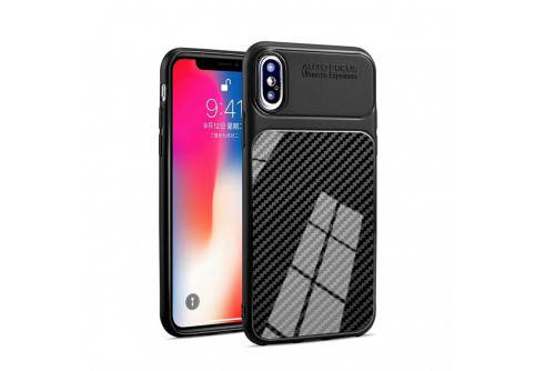 Силиконов гръб Shine Carbon за Samsung Galaxy A7 2018 Black