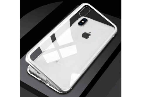 Магнитен 360-градусов калъф за iPhone X/10/XS Сребрист