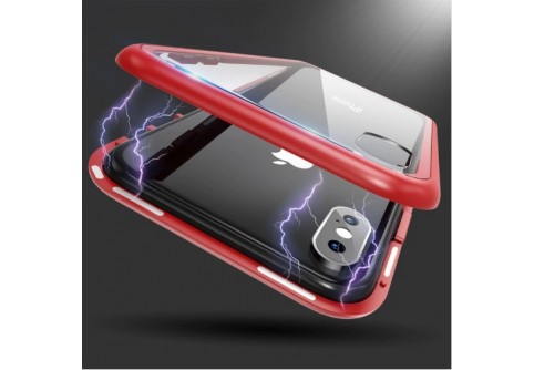 Магнитен 360-градусов калъф за iPhone X/10/XS Червен