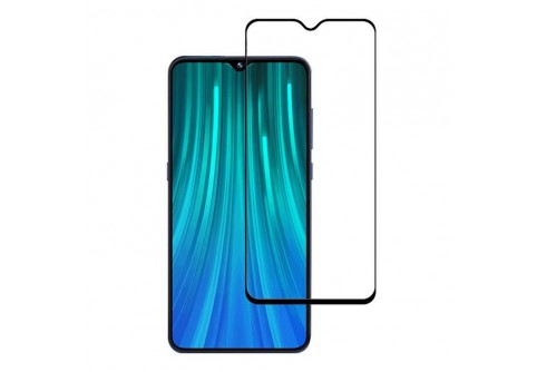 Извит стъклен протектор Full Glue за Xiaomi Redmi Note 8 с черна рамка