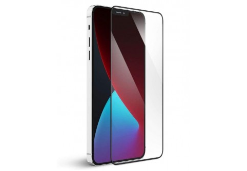 Извит стъклен протектор Full Glue за iPhone 12 Mini с черна рамка