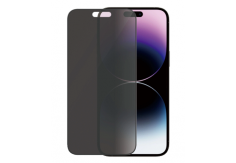 Privacy Full glue стъклен протектор за iPhone 14 Pro с черна рамка