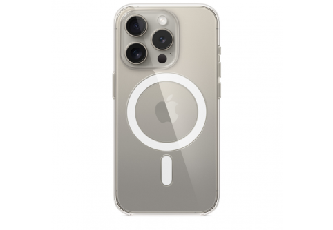 Прозрачен силиконов гръб с MagSafe за iPhone 15 Pro