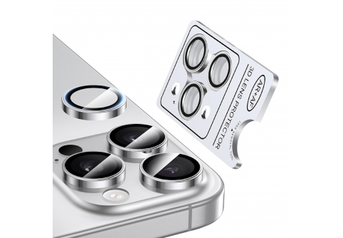 Стъклени протектори за камера тип рингове /сребристи/ за iPhone 17 
