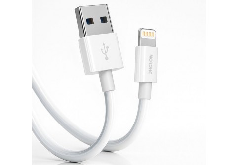 NORDIC Кабел USB-A - Lightning, 2м /бял/