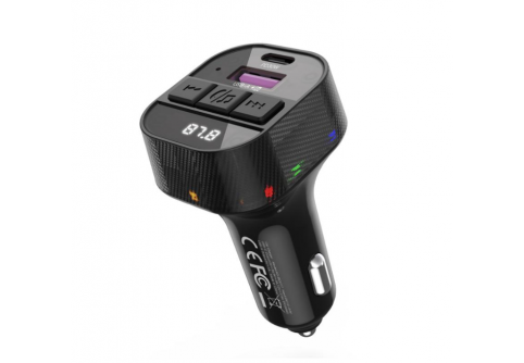 XO MP3 Wireless FM Transmitter 30W, USB-A + USB-C, черен