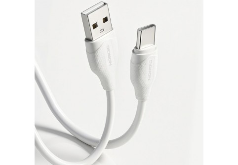 NORDIC Кабел USB-A - Type-C, 2м, 2.1A /бял/